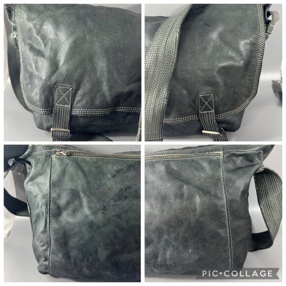 Exquistie Unique numero 10 Green Leather Large Messenger Bag - Picture 7 of 13